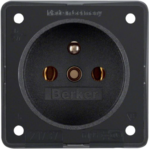 Berker Steckdose Frankreich - schwarz matt - Schalter, Taster & Rahmen