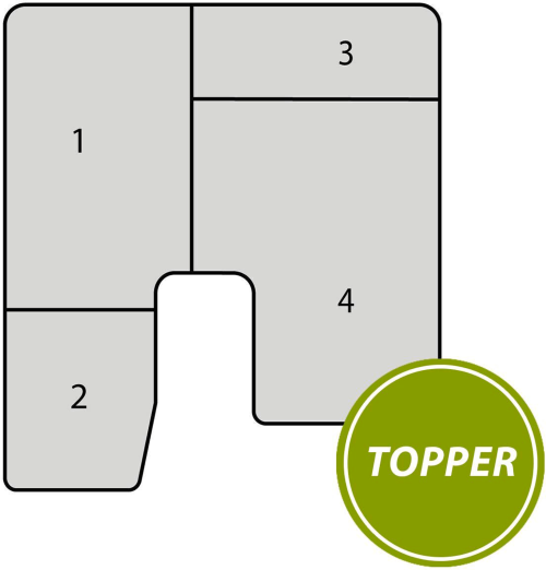 Bettwaren-Shop Traumschlaf Premium Gelschaum Topper passend für Malibu Van 640 ab Modelljahr 22/23 / 4-teiliges Set - Matratzen