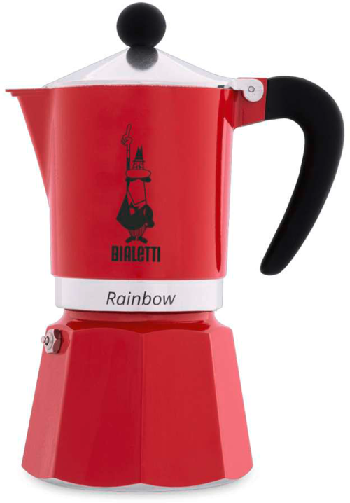 Bialetti Espressozubereiter Rainbow rot 3 Tassen 150 ml - Kaffeemaschinen & Wasserkocher