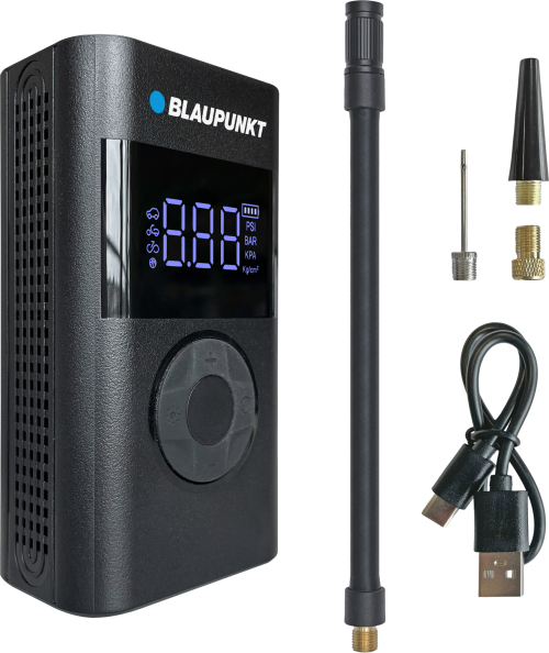 Blaupunkt Tragbare Akku-Luftpumpe TPM 124 mit Powerbank-Funktion / integrierter LED - Luftpumpen