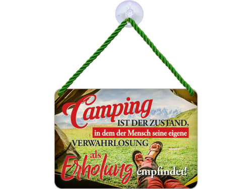 Blechschild Camping ist der Zustand - Outdoor Zubehör von Blechwaren Fabrik Braunschweig