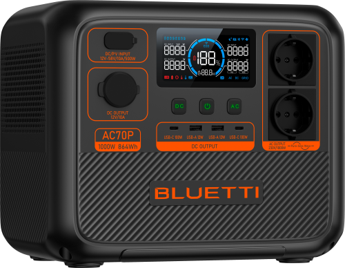 Bluetti AC70P-Black-EU tragbare Powerstation 1000 W - Powerstations