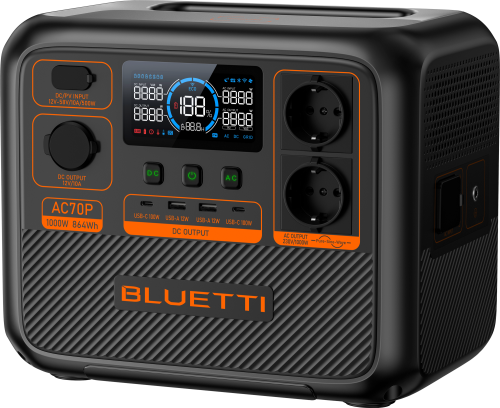 Bluetti AC70P-Black-EU tragbare Powerstation 1000 W - Powerstations
