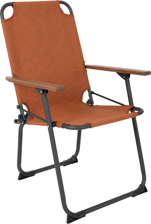 Bo-Camp Bushwick  M Industrial Campingstuhl mit Bambusarmlehnen terrakotta - Klappstühle
