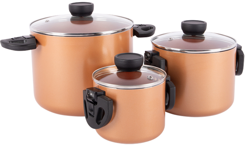 Bo-Camp Industrial Collection Slauson Compact 3 Topfset Aluminium Induktion 3-tlg. - Kochgeschirr-Sets