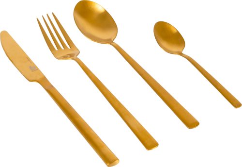 Bo-Camp Industrial Edelstahl Besteckset 16-tlg. Gold - Campingbesteck
