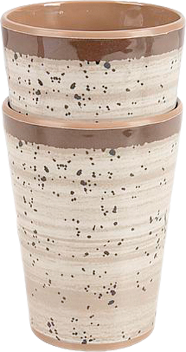 Bo-Camp Melamin Becher Set 4 teilig 400 ml beige/braun - Becher & Tassen