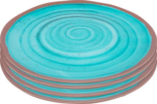 Bo-Camp Melamin Essteller 4er-Set blau / braun - Teller