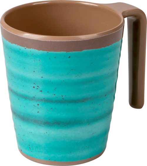Bo-Camp Melamin Henkelbecher 400 ml Set 4 Stück blau / braun - Becher & Tassen