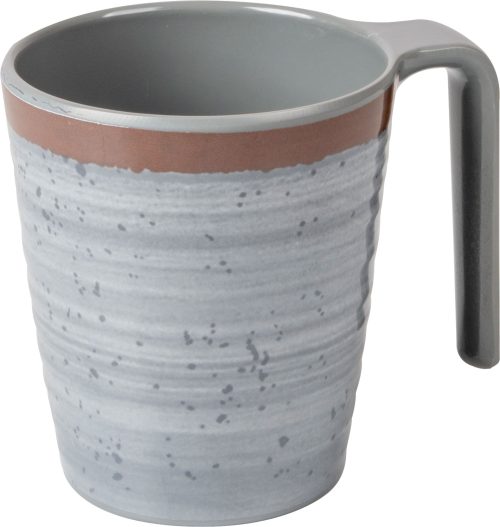 Bo-Camp Melamin Henkelbecher 400 ml Set 4 Stück grau / braun - Becher & Tassen