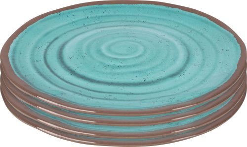 Bo-Camp Melamin Teller Set 4 Stück blau / braun - Teller
