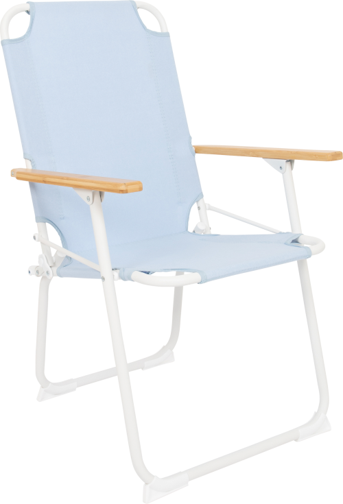 Bo-Camp Pastel Mosset M Campingstuhl mit Bambus Armlehnen blau - Klappstühle