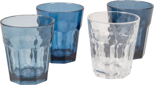 Bo-Camp Tinkglas Mix&Match 4st 200 ml blau - Gläser