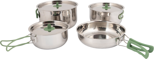 Bo-Camp Travel Topfset Edelstahl 4-tlg. - Kochgeschirr-Sets