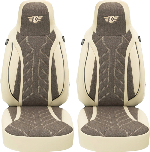 Bremer-Sitzbezüge Wohnmobil Schonbezüge 2 Stück für Ducato / Jumper / Boxer beige/braun - Sitzbezüge