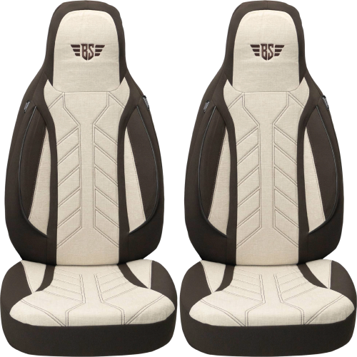 Bremer-Sitzbezüge Wohnmobil Schonbezüge 2 Stück für Ducato / Jumper / Boxer braun/beige - Sitzbezüge