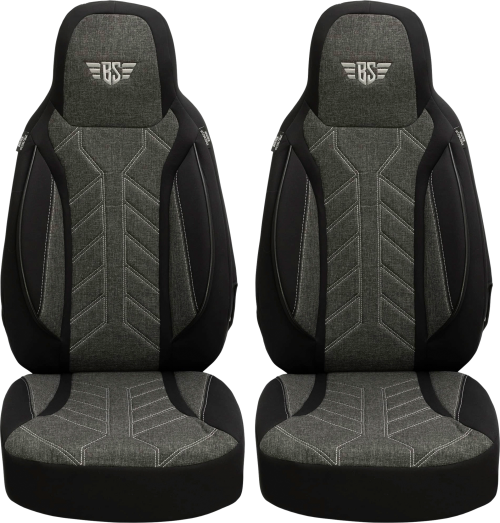Bremer-Sitzbezüge Wohnmobil Schonbezüge 2 Stück für Ducato / Jumper / Boxer schwarz/anthrazit - Sitzbezüge