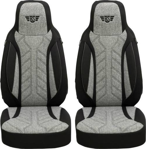 Bremer-Sitzbezüge Wohnmobil Schonbezüge 2 Stück für Ducato / Jumper / Boxer schwarz/grau - Sitzbezüge