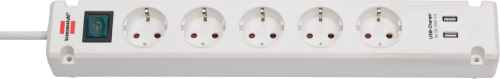 Brennenstuhl Bremounta Steckdosenleiste 5-fach mit 2 USB-Ladebuchsen 3 m - Verteilungseinheiten
