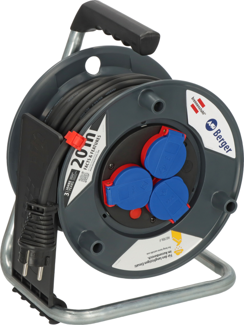 Brennenstuhl Gewerbe-/Baustellen-Kabeltrommel Garant mit 230 V Schutzkontakt Steckdosen 20 Meter - Kabeltrommeln & Verlängerungskabel