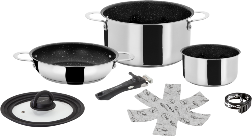 Brunner Academy NG 5 + 1 Kochset 5-teilig mit 2 Töpfen und 1 Pfanne - Kochgeschirr-Sets