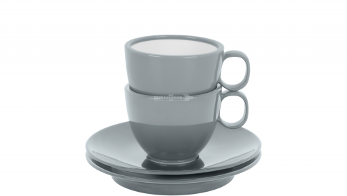 Brunner Antislip Espresso-Tassen Set 2-teilig mit rutschhemmende Untertasse - Becher & Tassen
