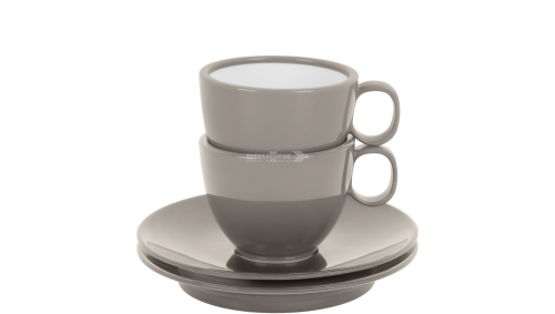 Brunner Antislip Espresso-Tassen Set 2-teilig mit rutschhemmende Untertasse - Becher & Tassen