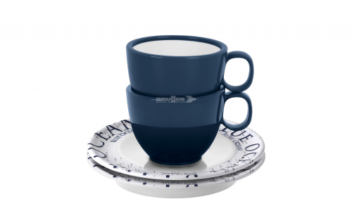 Brunner Antislip Espresso-Tassen Set 2-teilig mit rutschhemmende Untertasse - Becher & Tassen