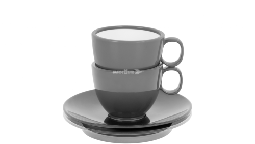 Brunner Antislip Espresso-Tassen Set 2-teilig mit rutschhemmende Untertasse - Becher & Tassen