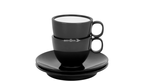Brunner Antislip Espresso-Tassen Set 2-teilig mit rutschhemmende Untertasse - Becher & Tassen