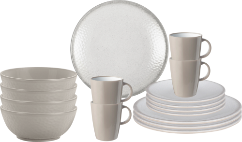 Brunner Lunch Box Geschirr-Set 16-tlg. amandè für 4 Personen - Kunststoff und Melamin Geschirr-Sets