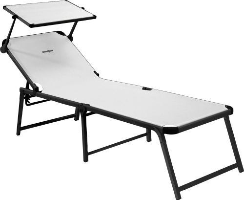 Brunner Marbella High Sonnenliege mit Sonnenschutzdach 198 cm weiß - Liegen