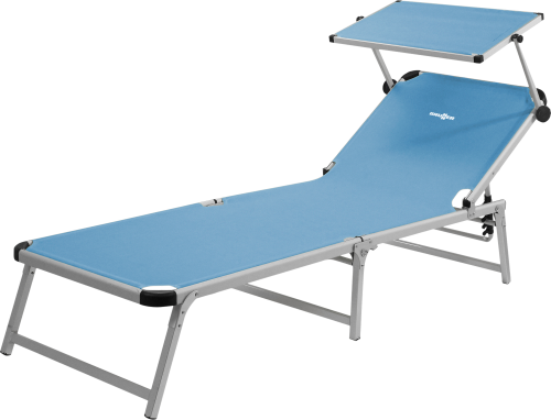 Brunner Marbella Sonnenliege mit verstellbarem Sonnenschutzdach hellblau - Liegen