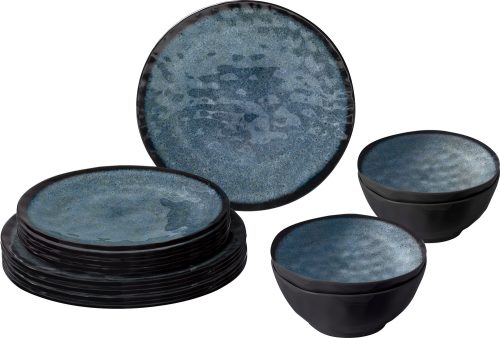 Brunner Midday Venetian Geschirr-Set 12-tlg. blue für 4 Personen - Kunststoff und Melamin Geschirr-Sets