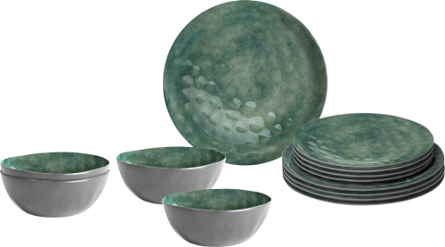 Brunner Midday Venetian Geschirr-Set  12-tlg. sea green für 4 Personen - Kunststoff und Melamin Geschirr-Sets