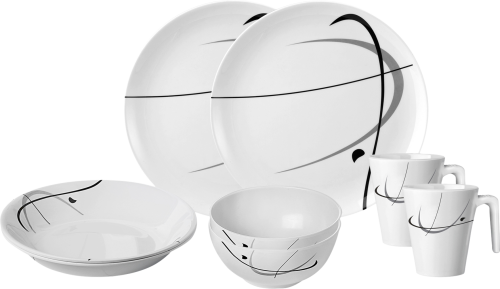 Brunner Tete-a-Tete Geschirr-Set 8-tlg. serenade für 2 Personen - Kunststoff und Melamin Geschirr-Sets