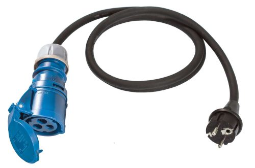 CEE Adapter 3-polig Schutzkontaktstecker 1,5 m mit Klappdeckel am CEE Stecker - CEE-Stecker & -Adapter von Weingärtner Kabel