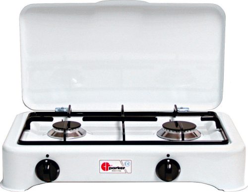CF Parker 2-flammiger Gaskocher ohne Zündsicherung weiß - Gaskocher