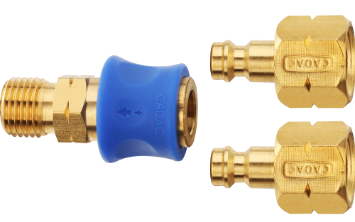 Cadac Quick Release Kupplungsstück mit Doppelkupplung für Gasgrill Schlauch D4 Anschluss Frankreich gerade - Gasadapter und -kupplung von Cadac Dometic