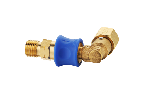 Cadac Quick Release Kupplungsstück mit Schnellkupplung für Gasgrill Schlauch D4 Anschluss Frankreich 90 Grad Winkel - Gasadapter und -kupplung von Cadac Dometic