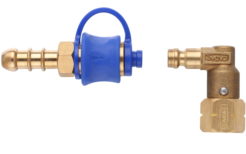 Cadac Quick Release Winkelkupplung mit Schnellkupplung für Gasgrill Schlauch 90 Grad Winkel - Gasadapter und -kupplung von Cadac Dometic