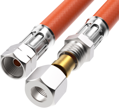 Campko Gasschlauch Mitteldruck 400 mm / 10 bar Anschlüsse 1/4-LH x M16x1,5 (10 mm) - Gas-Verlängerungsschläuche