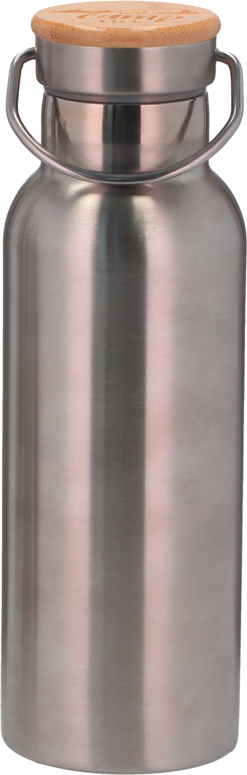 Camplife Edelstahl Isolierflasche mit Bambusdeckel 500 ml - Isolierflaschen & Isobehälter