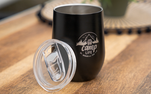 Camplife Edelstahl Thermo-Trinkbecher mit Deckel 360 ml schwarz - Isolierbecher