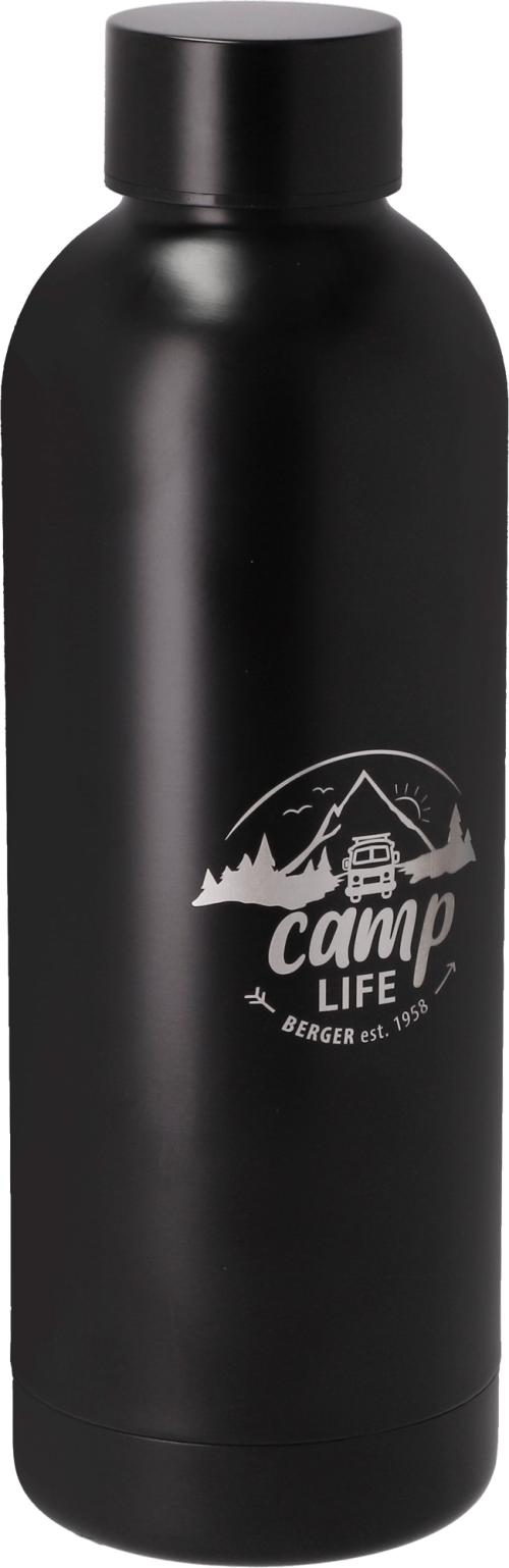 Camplife Edelstahl Thermo-Trinkflasche 500 ml schwarz matt - Isolierflaschen & Isobehälter