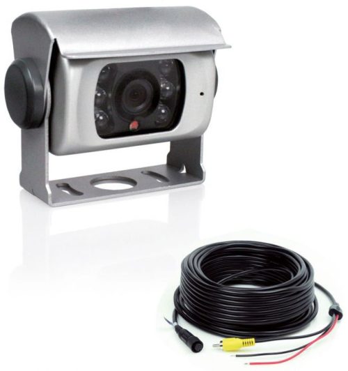 Caratec Safety CS100LA Kamera mit IR-Beamer 20 m Anschlussleitung silber  - Rückfahrkameras & Rückfahrsysteme