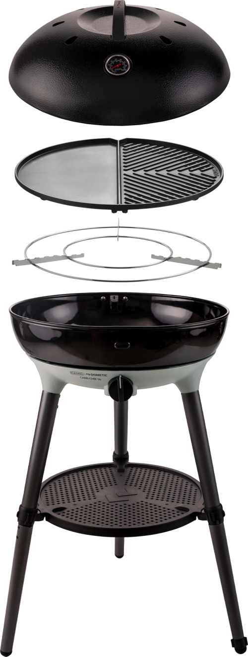 Carri Chef 50 BBQ/Plancha All in One Gasgrill inklusive BBQ 2 Plancha Grillplatte Ø 46 cm - Gasgrills von Cadac Dometic