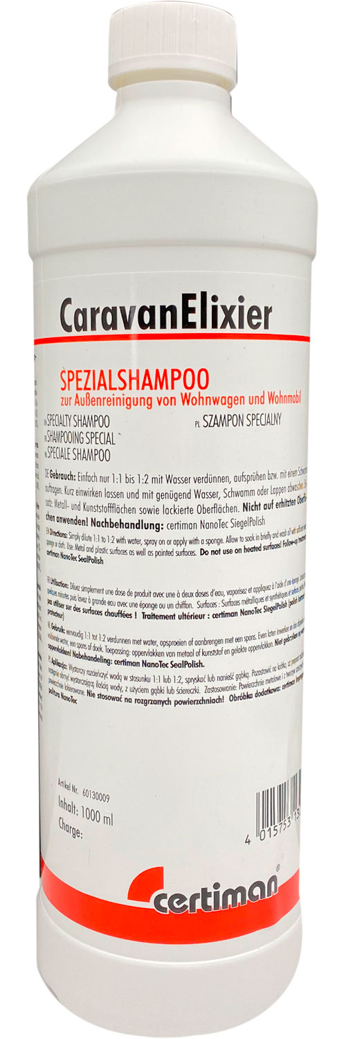 Certiman CaravanElixier Spezialreiniger 1 Liter - Außenbereich & Lack