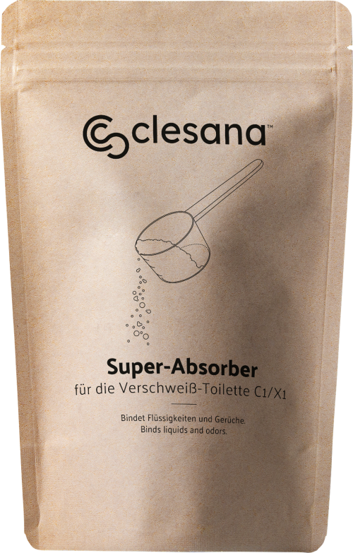 Clesana Super-Absorber Granulat mit hoher Saugkraft für Clesana Toilette X1 - Toilettenbeutel & Toilettenzubehör