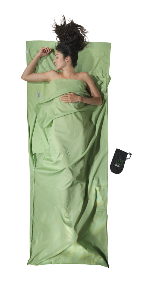 Cocoon Leicht-Reiseschlafsack Rechteck organische Baumwolle forest shade  - Schlafsäcke